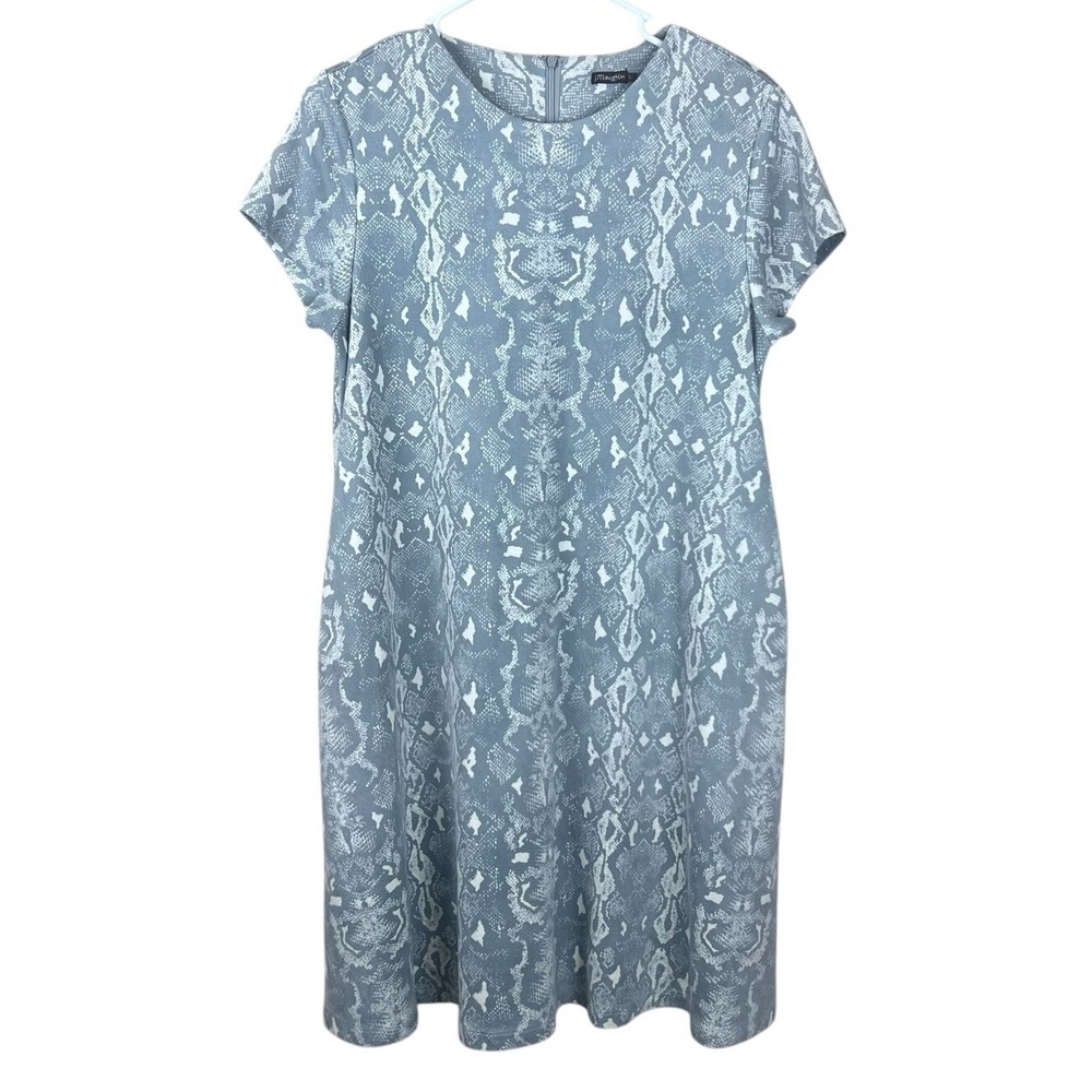 J. McLaughlin Naja Faux Suede Mini Shift Dress Womens Size Large Snake Print